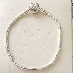 Pandora Moments Heart Clasp Snake Chain Bracelet 7IN